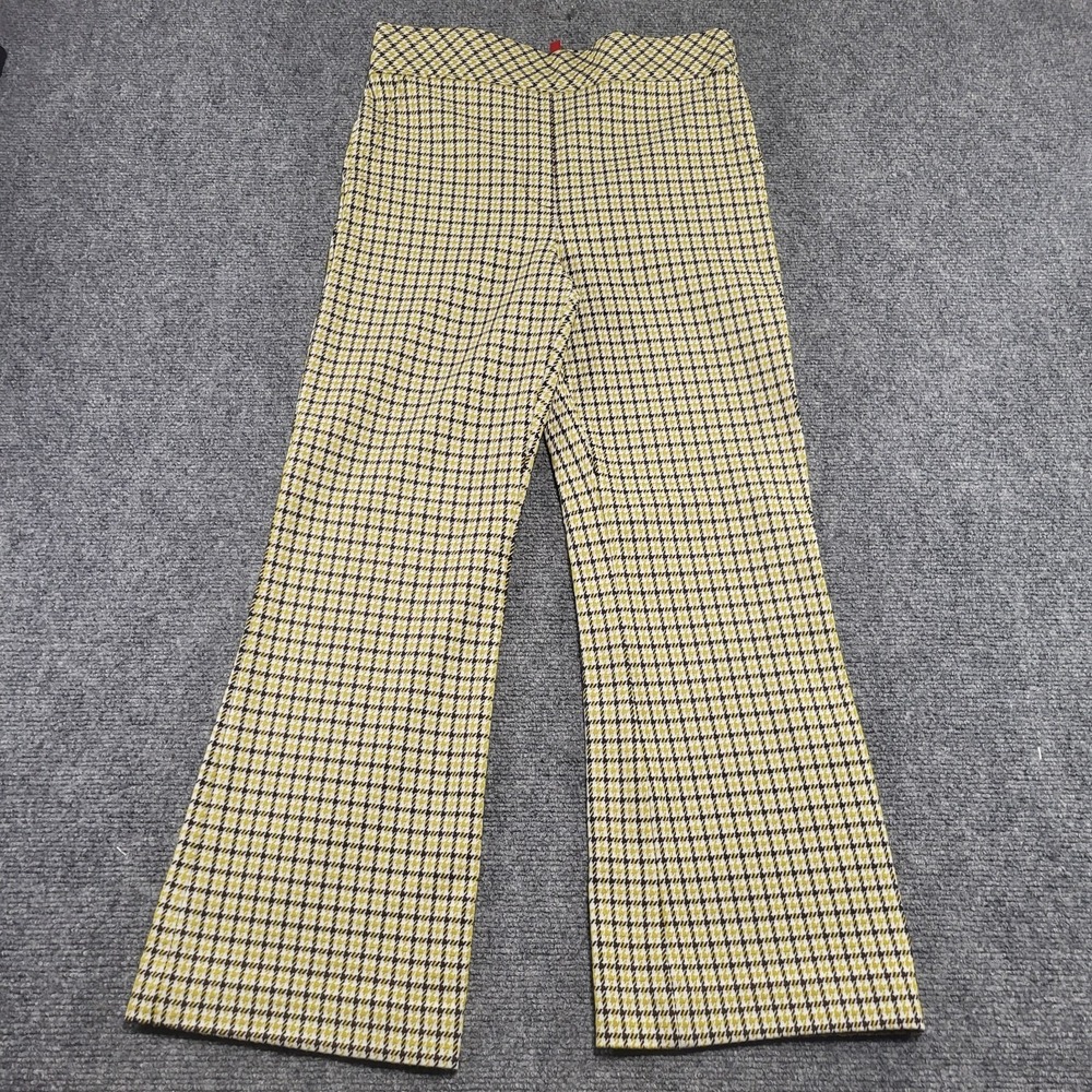 Spanx Perfect Kick Flare Pants Ponte Knit Check Neutrals Size Medium